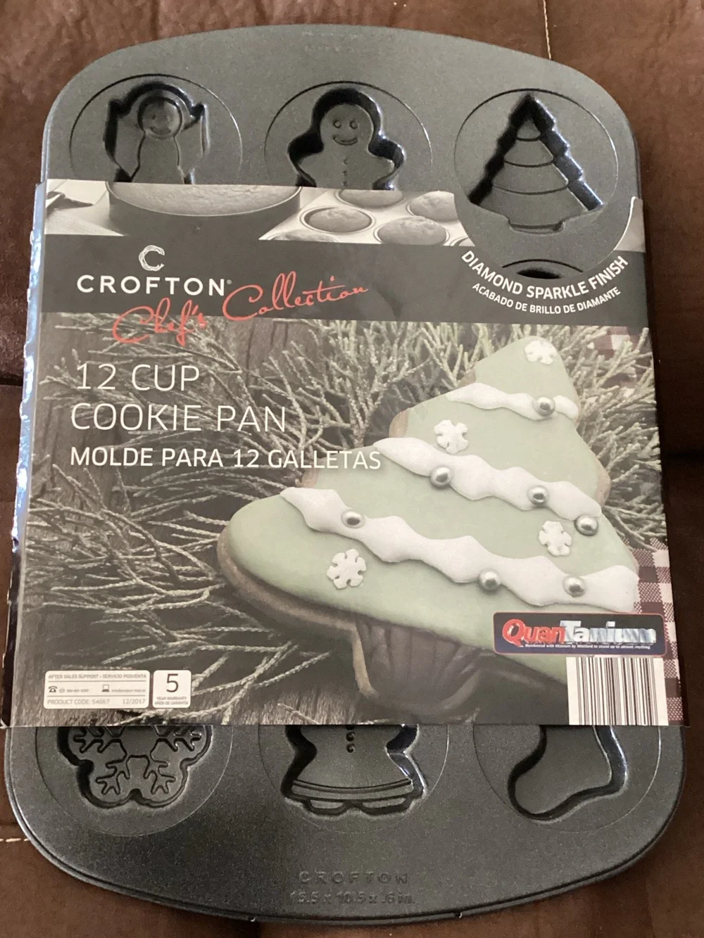NEW-NEW Crofton Chef’s Collection 12 Cup Cookie Pan Diamond Sparkle Finish
